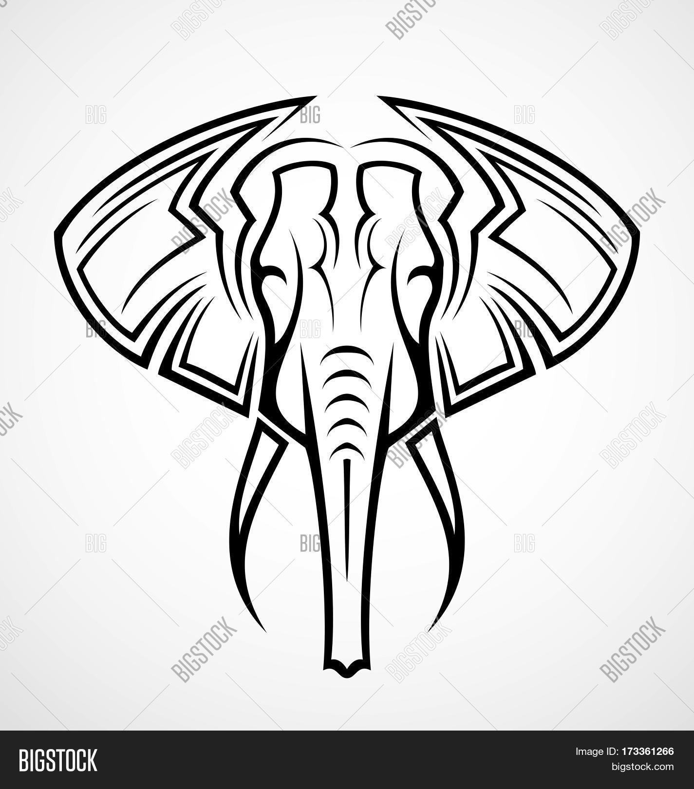 1425x1620 Elephant Head Tribal Tattoo Design Vector Amp Photo Bigstock