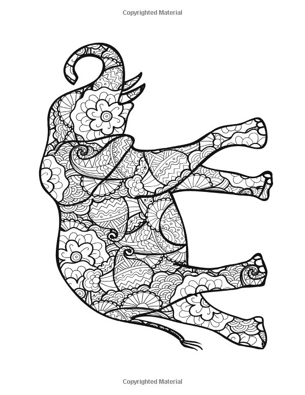 600x776 Elephant Adult Coloring Pages Trunk Up Free