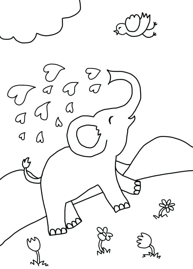 615x859 Cartoon Elephant Coloring Pages Easy Elephant Coloring Page