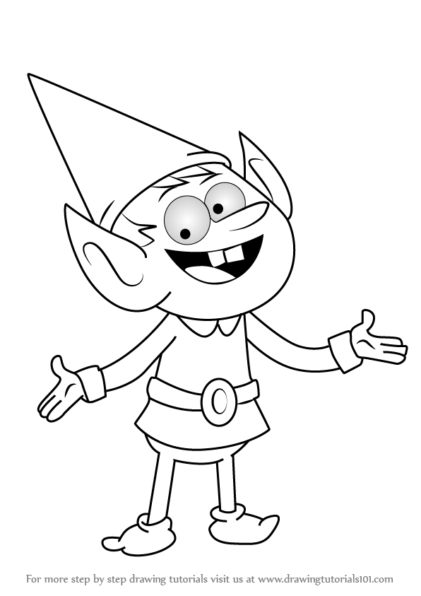 596x843 Learn How To Draw Elf Leader From Uncle Grandpa (Uncle Grandpa