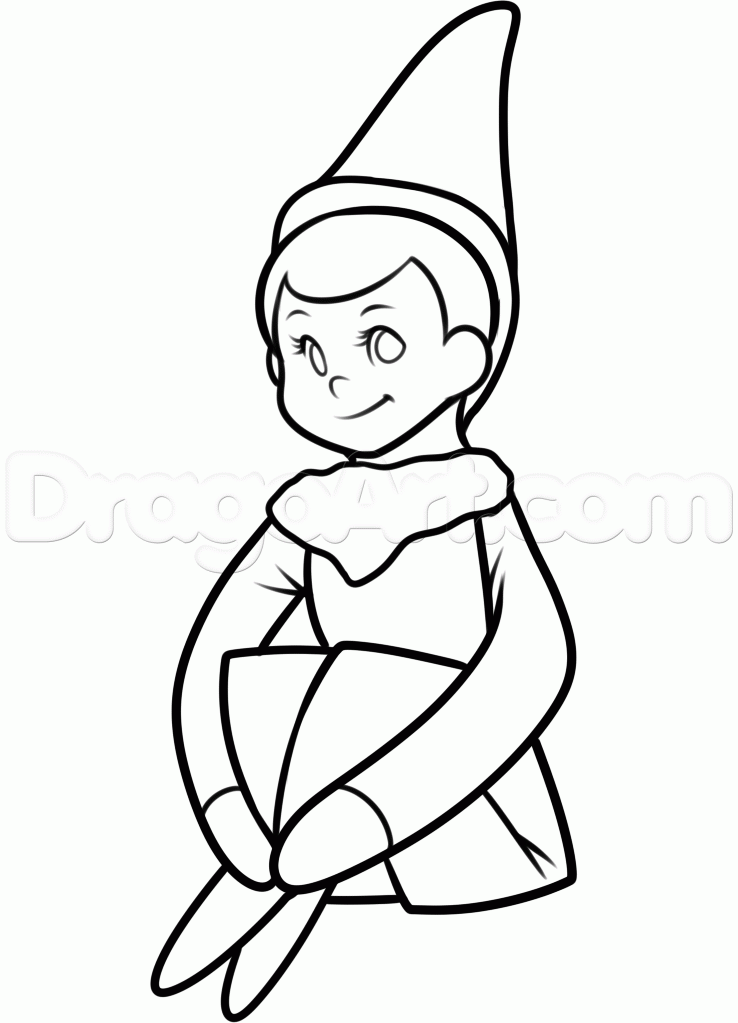 738x1023 How To Draw The Elf On The Shelf Step 11 Elf Elves