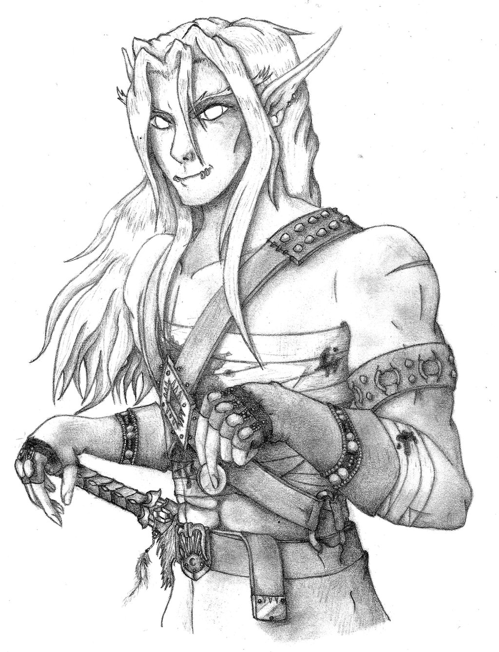 1024x1338 Blood Elf Rogue Sketch By Gabriel Forgotten