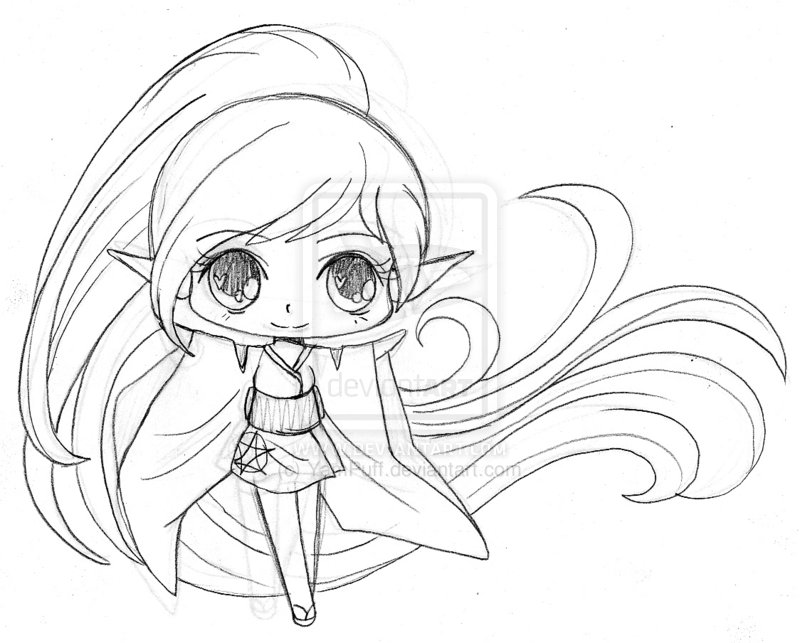 800x643 Little Elf Sketch By Yampuff On Coloring Pages