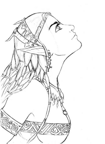 349x480 Elf Girl Portrait Coloring Page Free Printable Coloring Pages