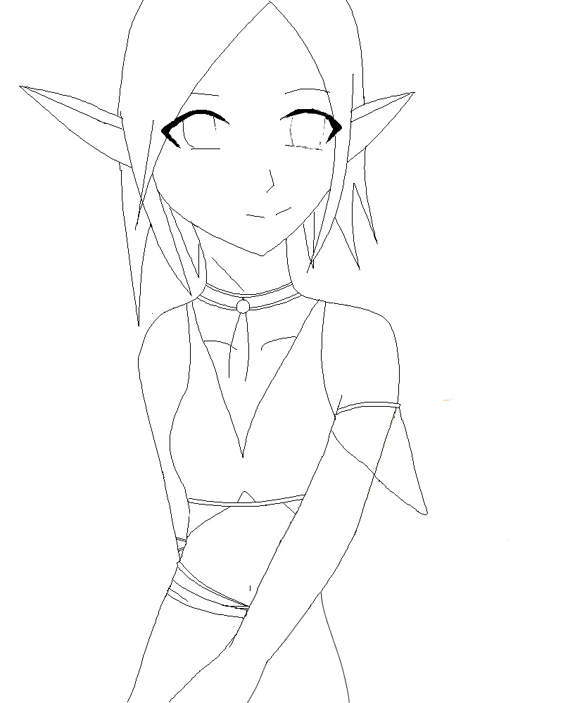800x999 Elf Girl Sketch Free To Color By Fantasygirl9