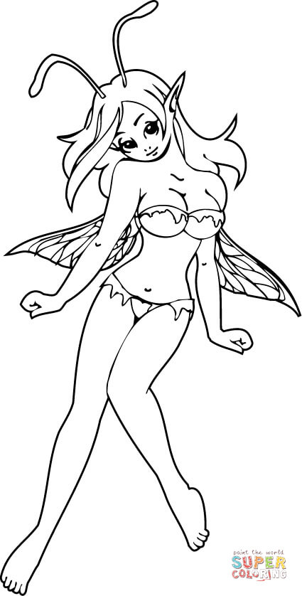 425x838 Elf Girl Anime Coloring Page Free Printable Coloring Pages