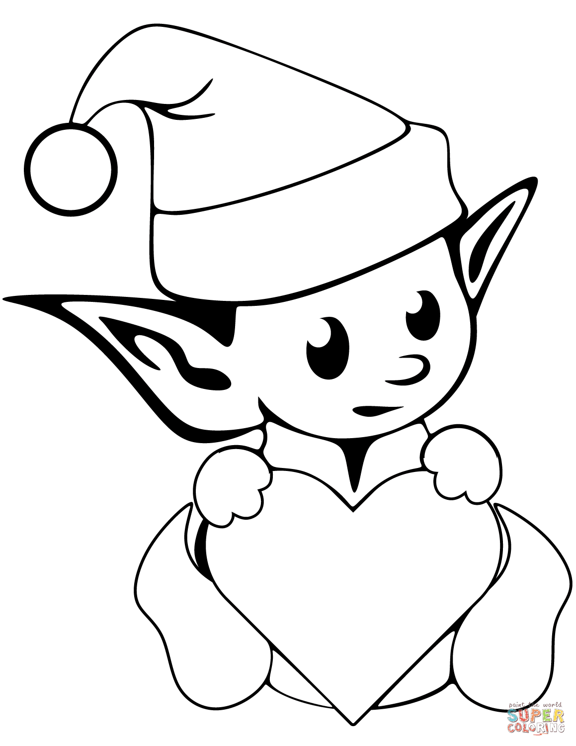 1159x1500 Cute Christmas Elf Coloring Page Free Printable Coloring Pages