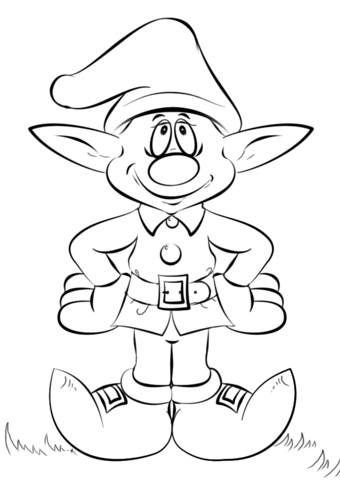 340x480 Christmas Elf Coloring Page Free Printable Coloring Pages