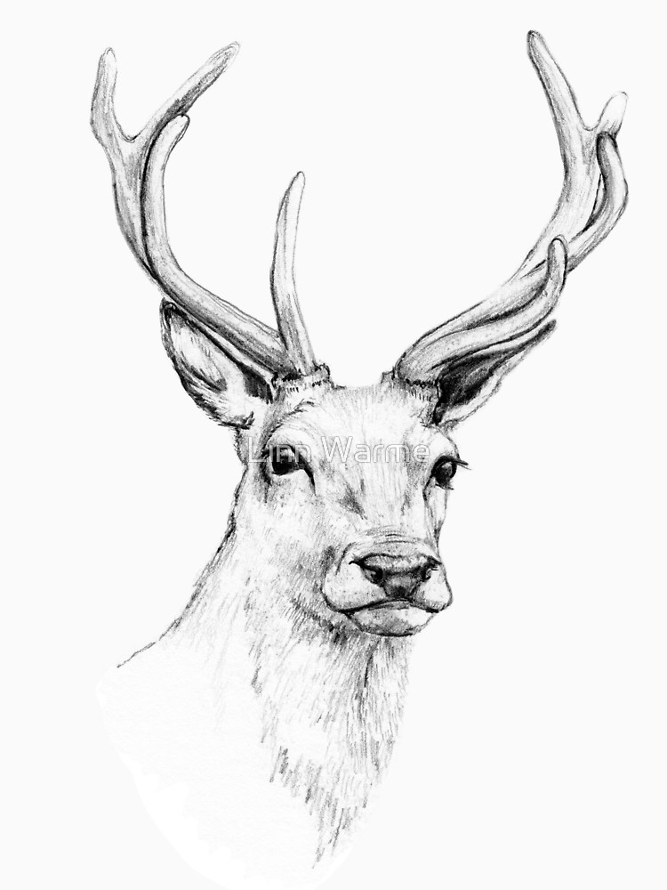 750x1000 Deer Antlers Stag Head Women's Relaxed Fit T Shirt By Linnw