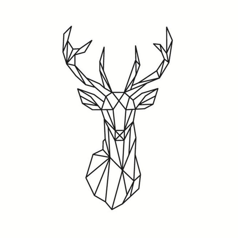 800x800 Simple Creative Geometric Elk Head Pattern Wall Sticker Self