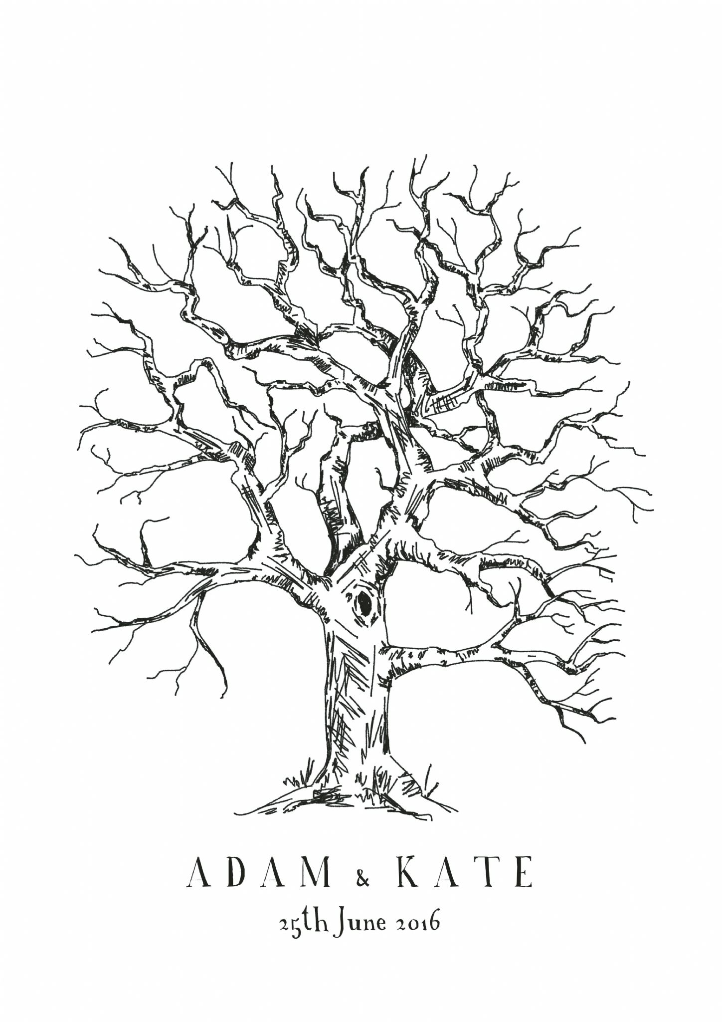 1448x2048 Elm Fingerprint Tree Guest Book Kit