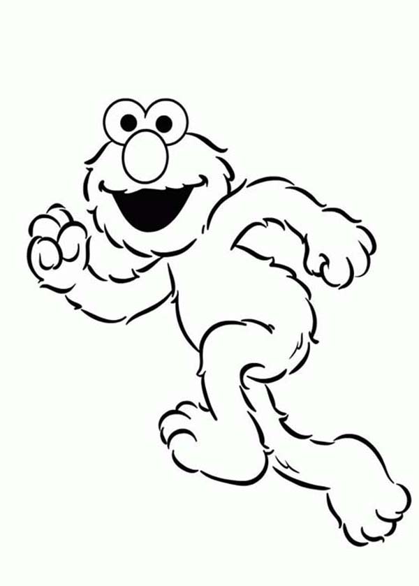 600x839 Elmo Is Running Coloring Page