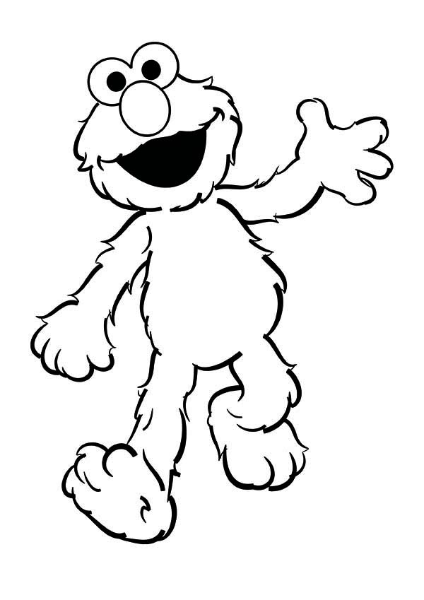 600x849 Elmo Is Very Happy In Sesame Street Coloring Page Color Luna