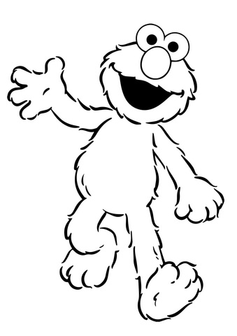 339x480 Happy Elmo Walking Coloring Page Free Printable Coloring Pages