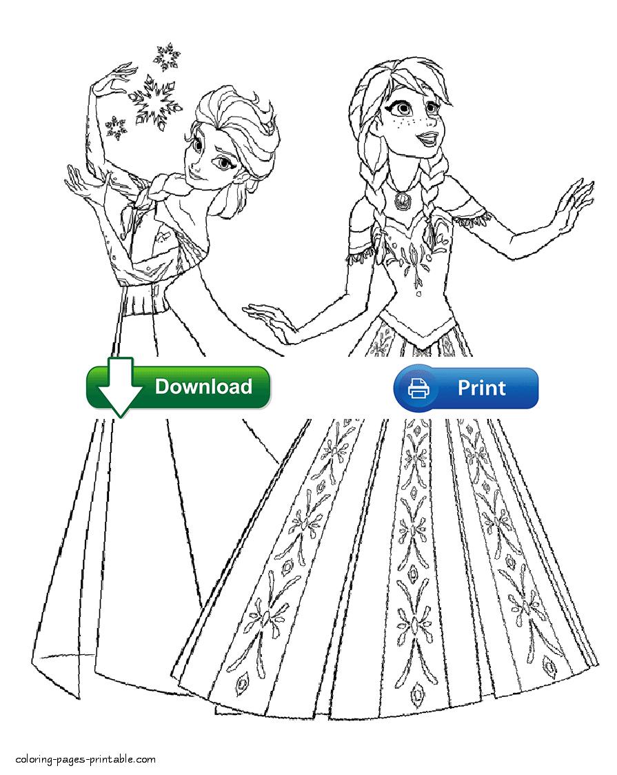 895x1123 Disney Princess Coloring Pages Frozen Anna Elsa Printable For Kids