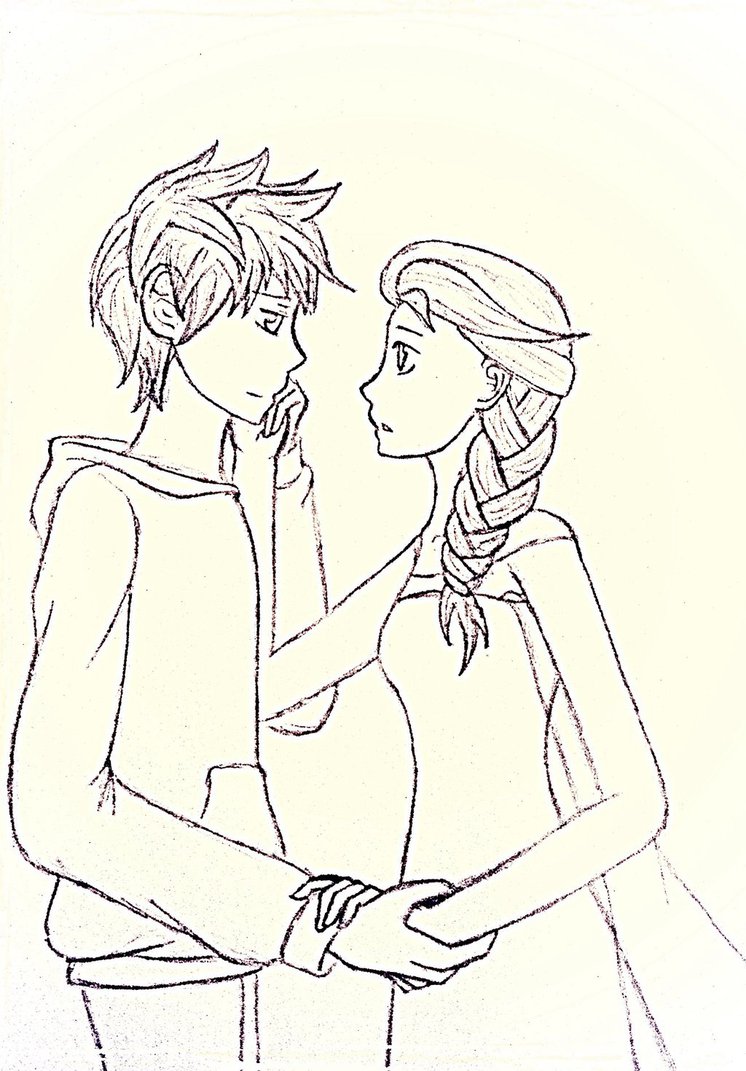 746x1071 Elsa Meets Jack Frost By Zero Ko