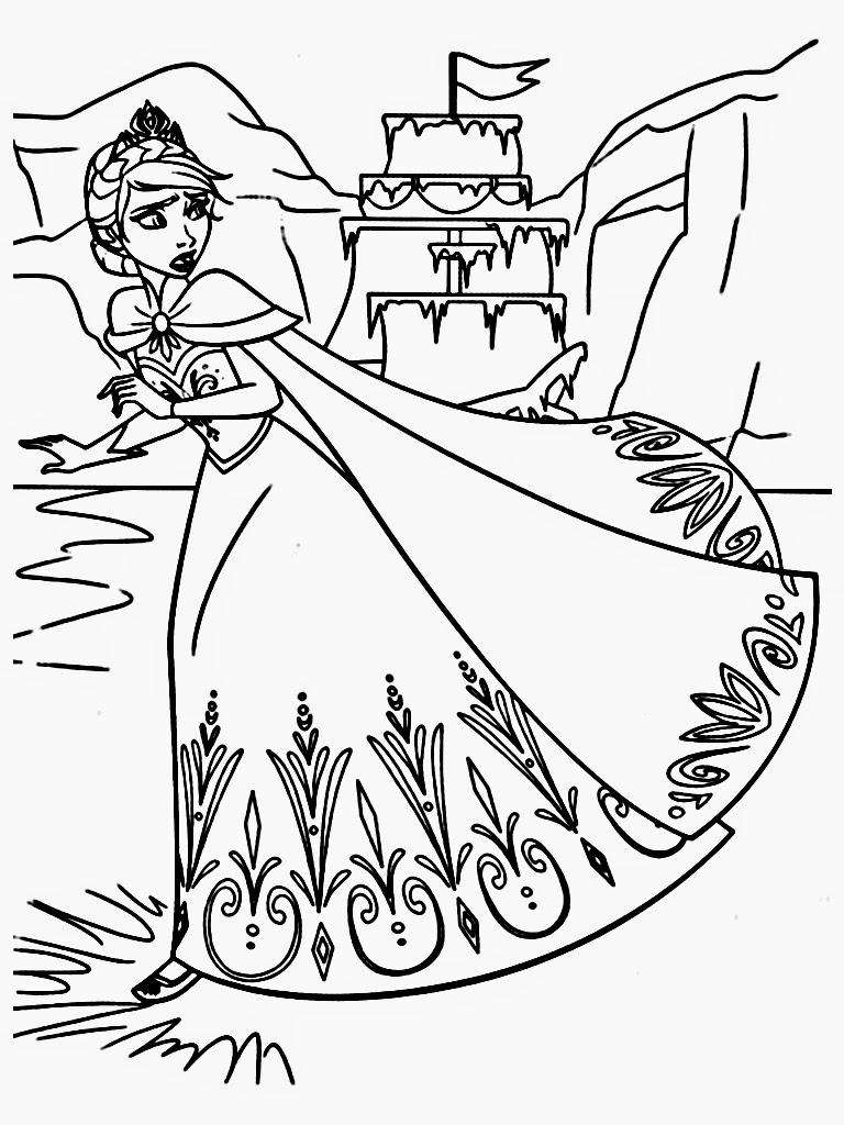 768x1024 Downloads Frozen Coloring Pages Elsa Ice Castle