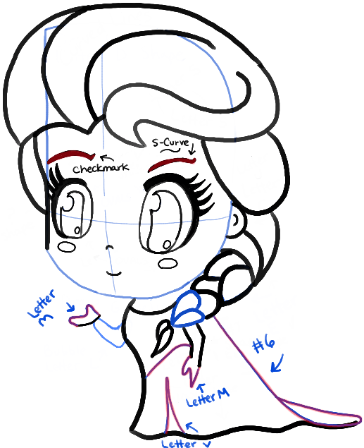 517x635 How To Draw Chibi Elsa Step By Step Drawing Tutorial