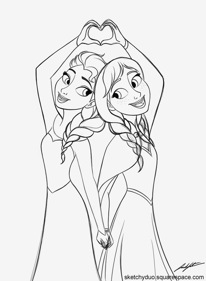 674x917 Drawing Anna And Elsa Sarahs Sketchbook Elsa And Anna Sketch