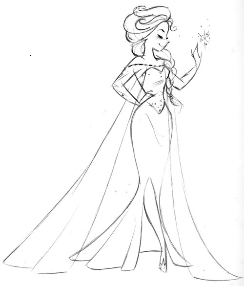 500x585 Queen Elsa Sketch Via Tumblr On We Heart It