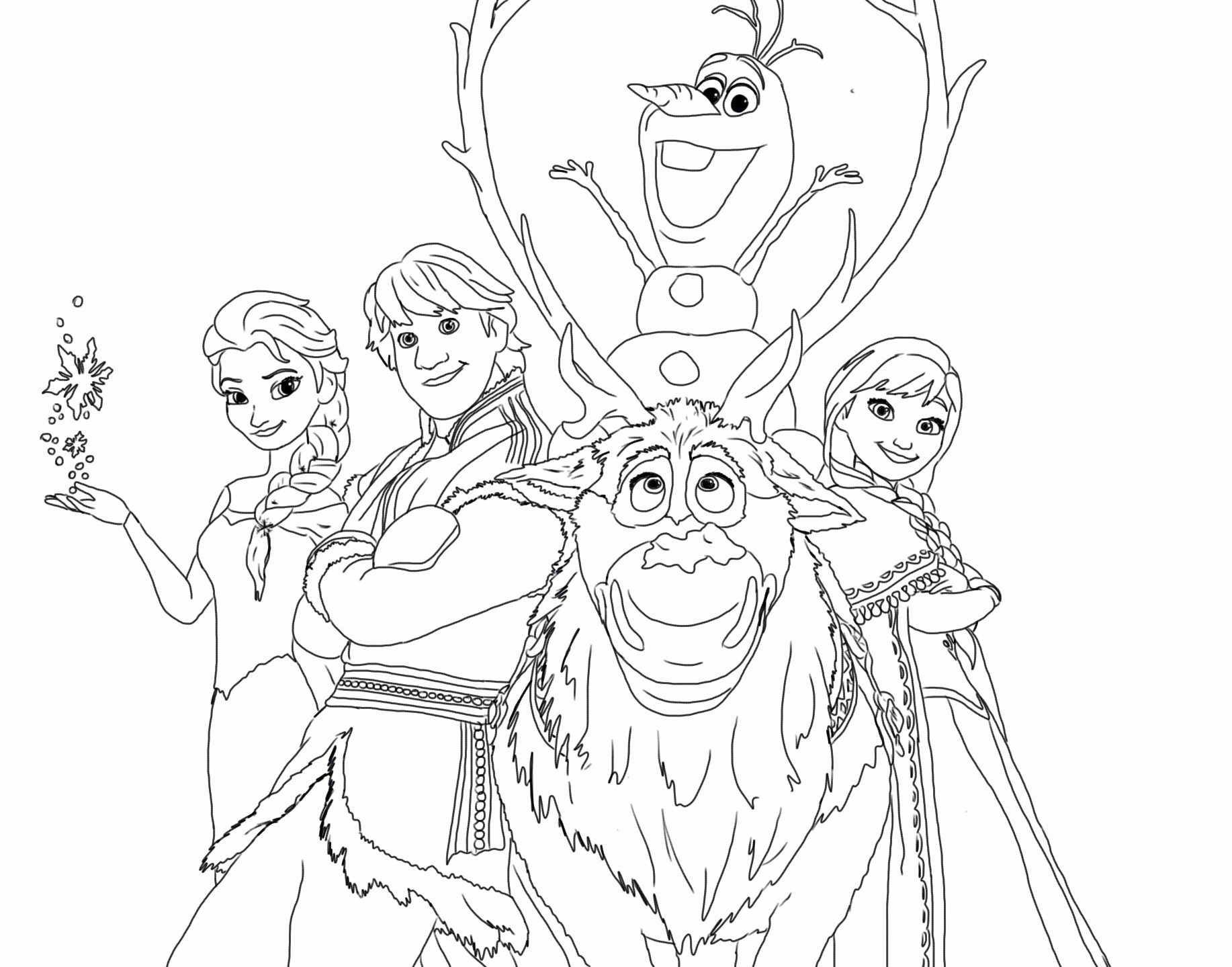 1834x1439 Elsa And Anna Olaf Coloring Pages New Drawn Frozen Color Pencil