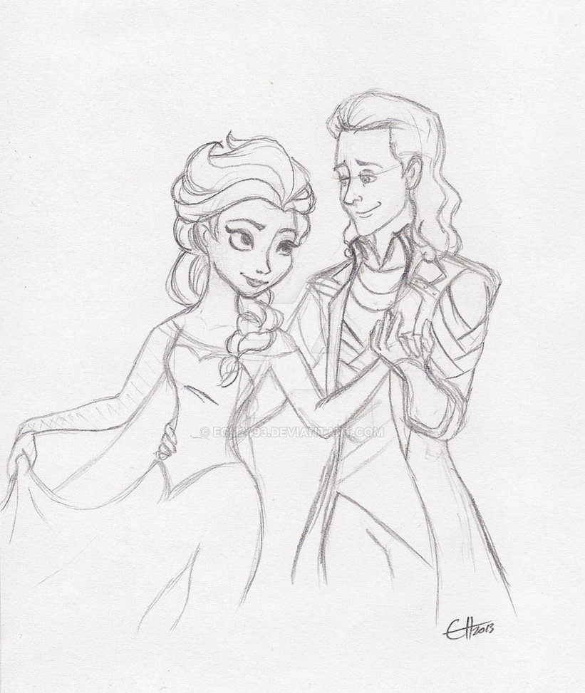 821x973 Elsa And Loki (Pencil) By Egh2493