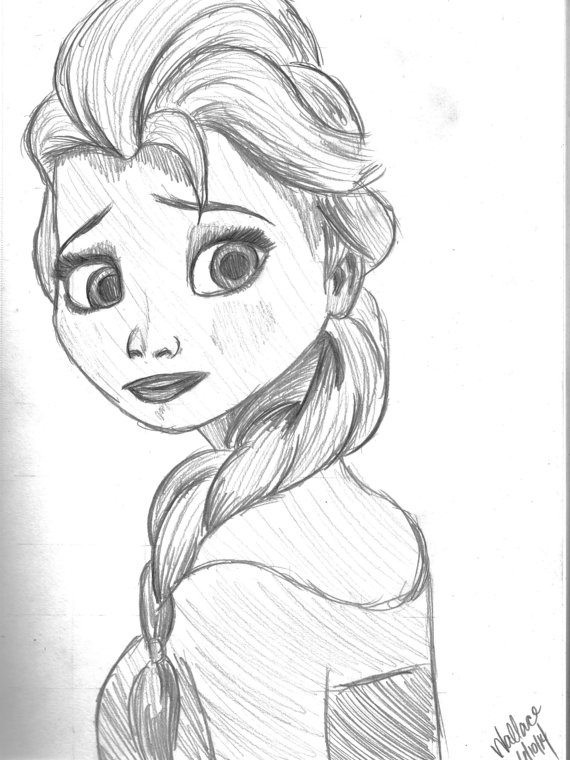 570x760 Disney's Frozen Elsa Sketch Drawing