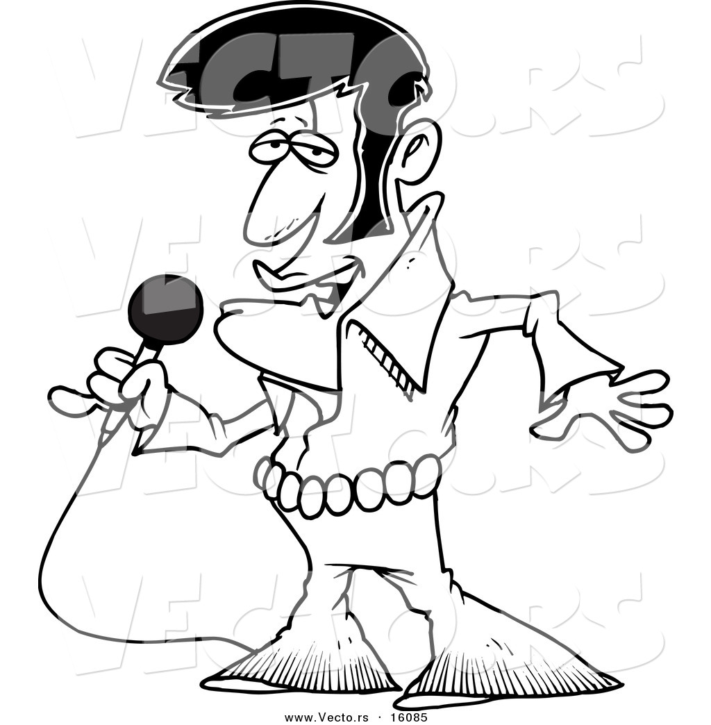 1024x1044 Vector Of A Cartoon Elvis Impersonator Singing