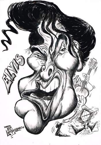 351x500 Elvis By Tim Leatherbarrow Famous People Cartoon Toonpool