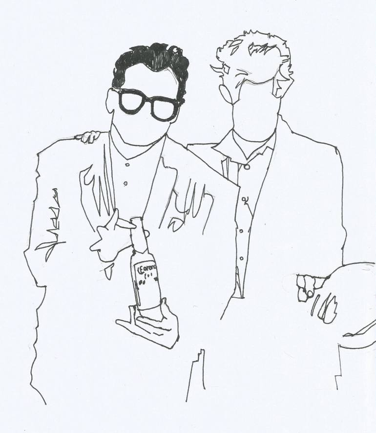 770x886 Saatchi Art Elvis Amp Tom Drawing By Jaime Vera