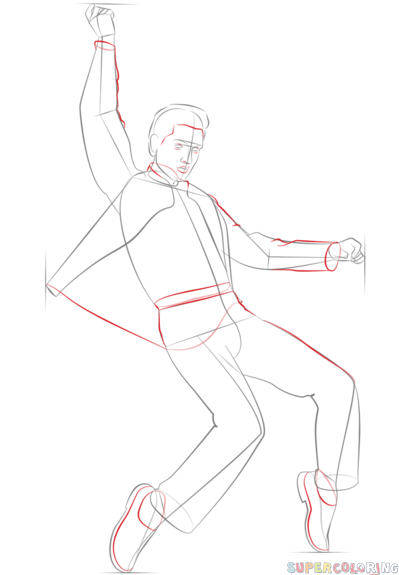 399x575 How To Draw Elvis Presley Step By Step. Drawing Tutorials For Kids