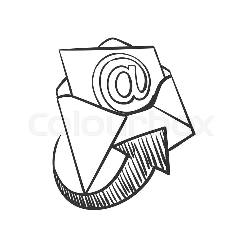 800x800 Hand Draw Doodle Mail, Excellent Vector Illustration, Eps 10