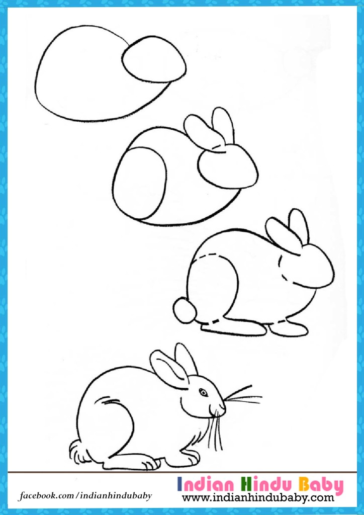 724x1024 Rabbit Step By Step Drawing For Kids Indian Hindu Baby