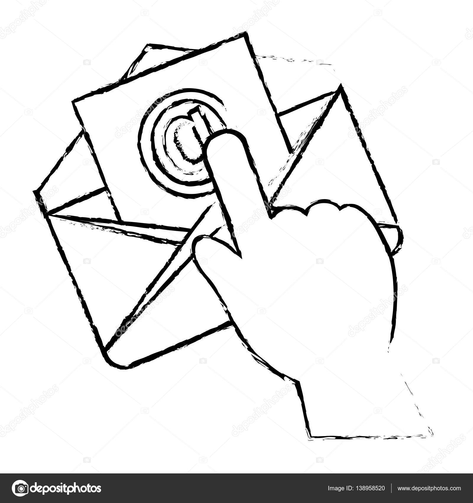 1600x1700 Email Related Icons Image Stock Vector Djv
