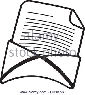 300x335 Message Envelope Email Communication Thin Line Vector Illustration