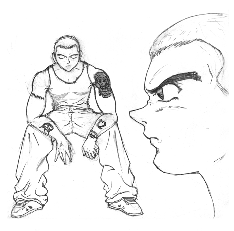 800x790 Eminem In Manga Style By Dannyb182