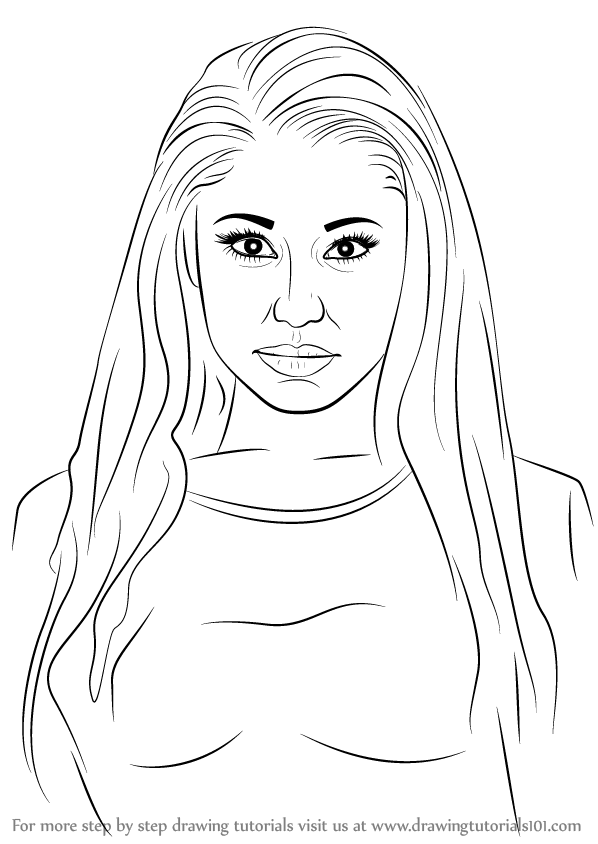 598x844 How To Draw Nicki Minaj Printable Step By Step Drawing Sheet