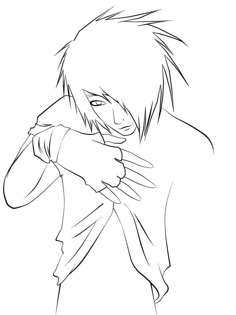774x1032 Emo Guy Lineart By Cookiimii