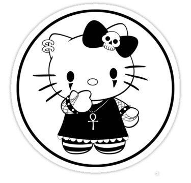375x360 Goth Hello Kitty Gothic Creepy Emo Rock And Roll Dark Punk