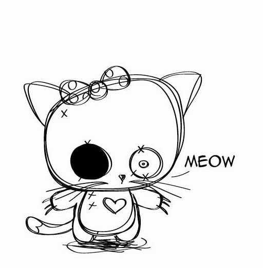 512x523 Emo Kitty Doodle By Teddyppl23