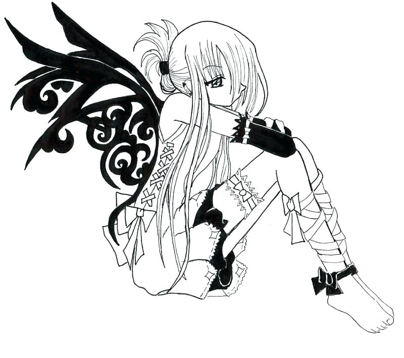 800x710 Anime Coloring Page Emo Anime Coloring Pages Anime Angel Coloring