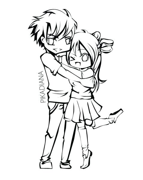 477x600 Anime Wolf Couples Coloring Pages Marvellous Couple Girl Wearing