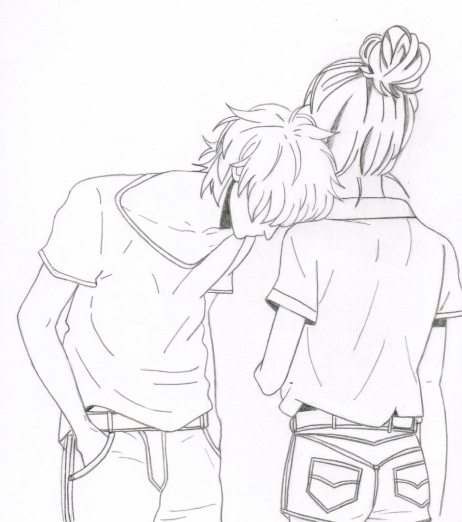 907x1024 Anime Couple Easy To Draw
