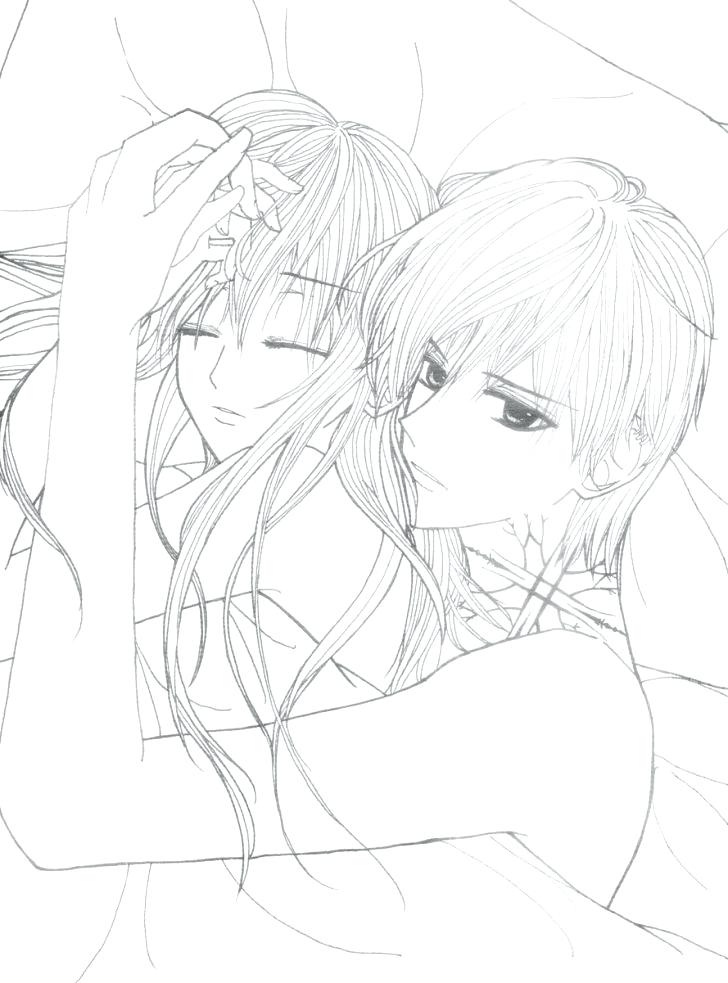 728x983 Anime Couples Coloring Pages Anime Couple Coloring Pages Emo Anime