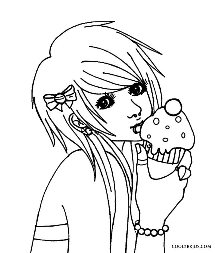 700x825 Emo Girl Coloring Pages Coloring Page For Kids