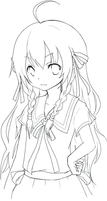 412x776 Emo Girl Coloring Pages Drawn Anime 7