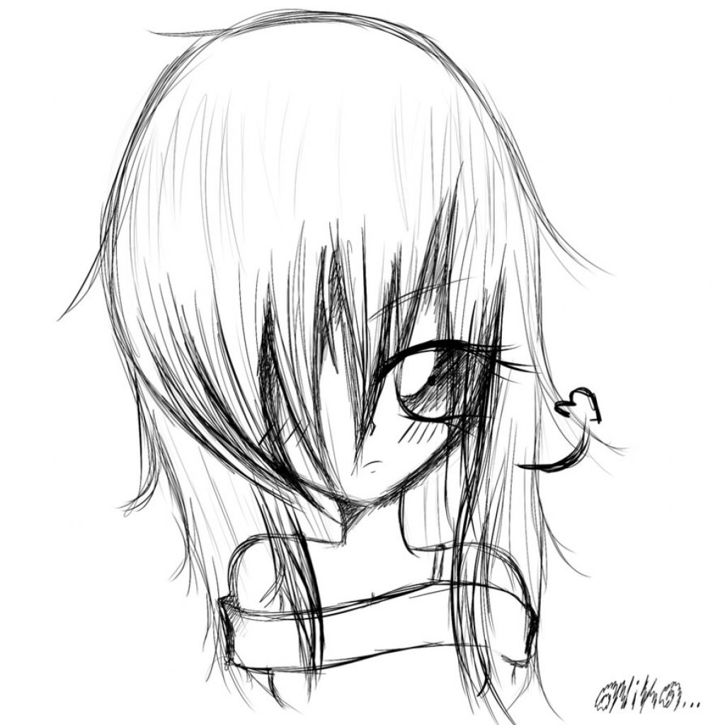 1024x1024 Anime Emo Sketch Emo Scene Sketchpikachu1inuyasha1