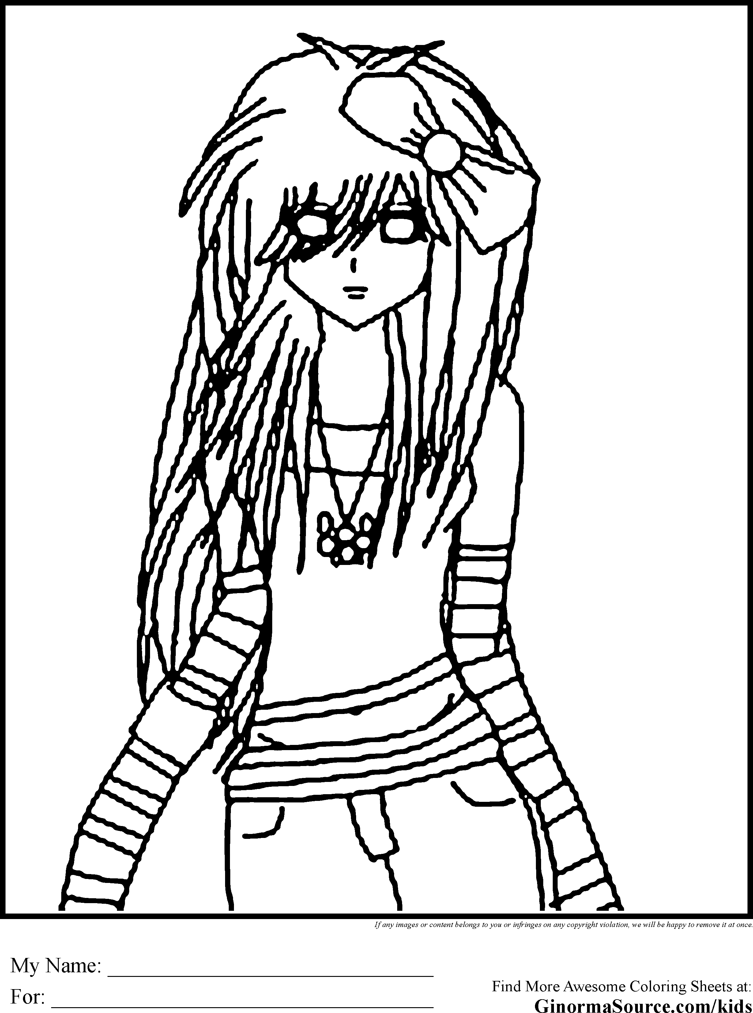 2459x3310 Drawn Emo Coloring Page