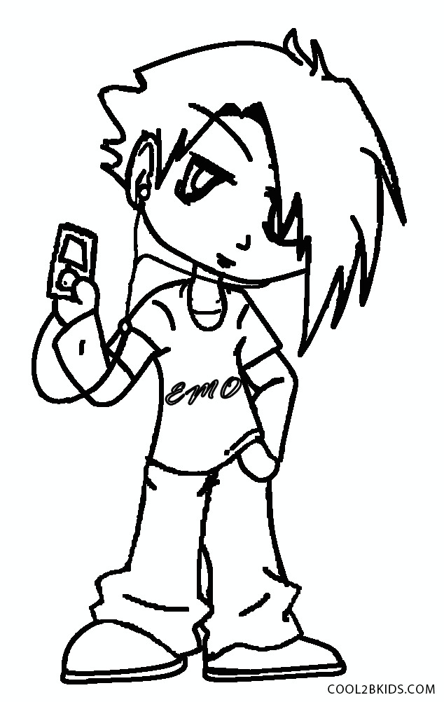 634x1002 Emo Coloring Pages