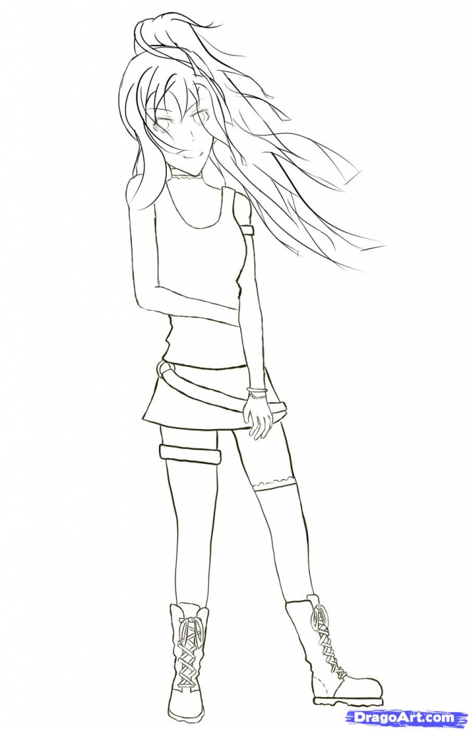 658x1024 Easy Anime Girls To Draw Easy Anime Drawings Emo Scene Gurl